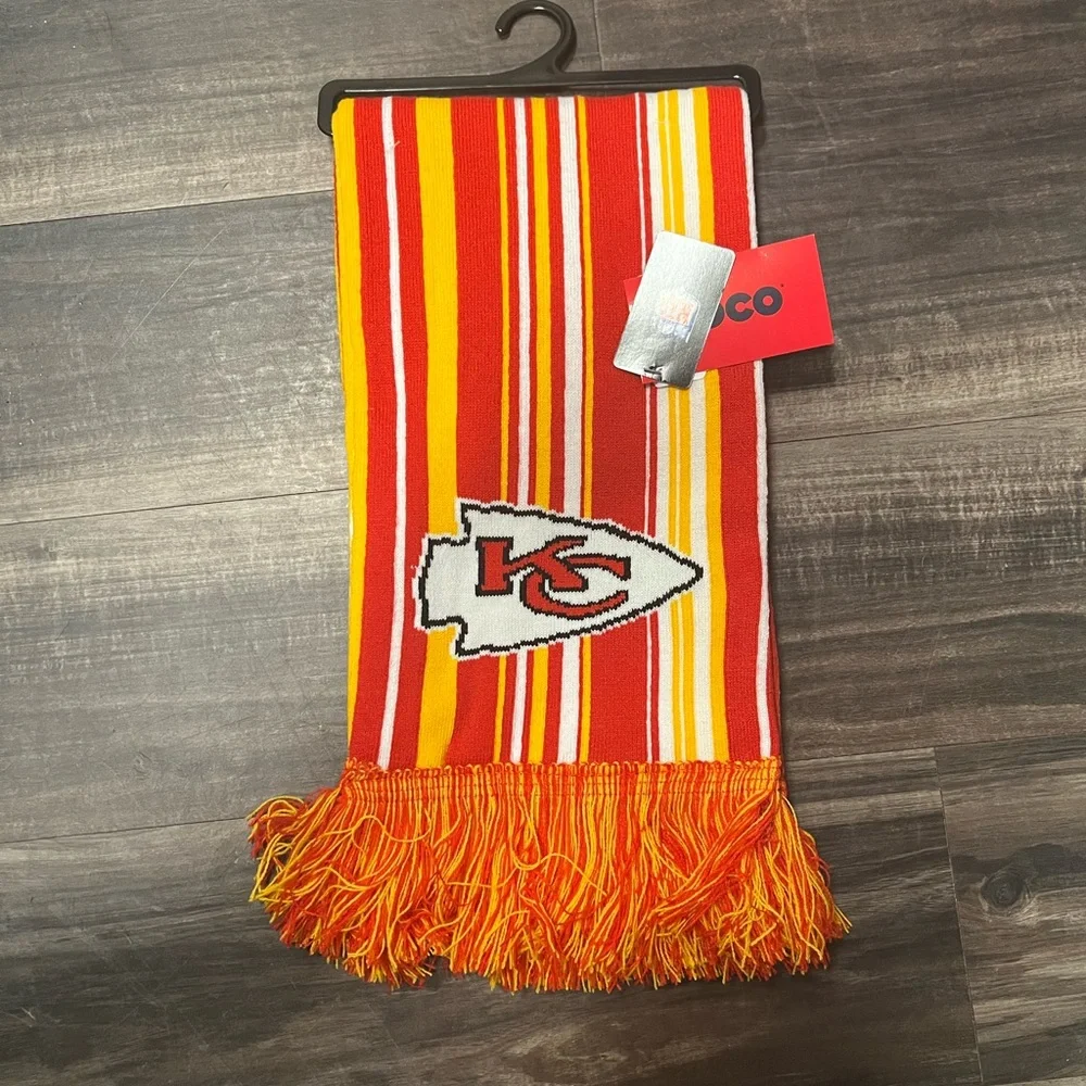 FOCO Kansas City Chiefs Striped Scarf - Red and Yellow